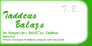 taddeus balazs business card